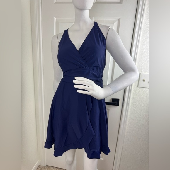 BLOOMCHIC Plain Ties Wrap Flutters Swim Dress Size 18-20. - Picture 3 of 17